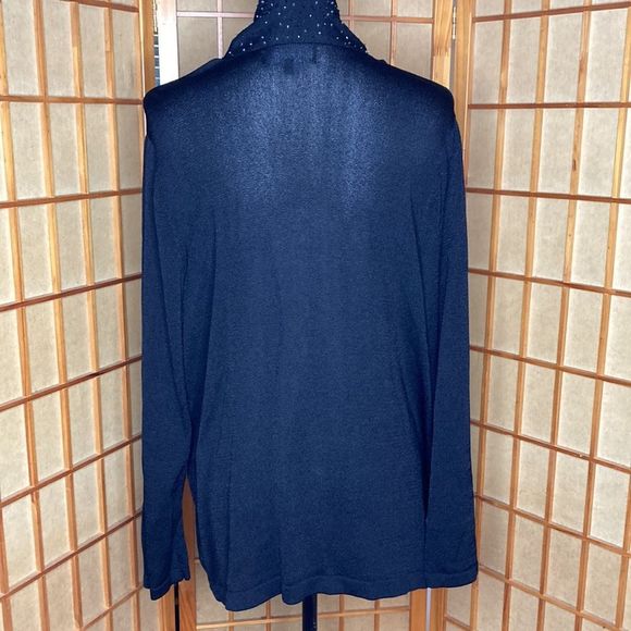 Jones New York Sweater Jacket Black Long Sleeves Open Front Jacket Sweat… - Picture 2 of 12